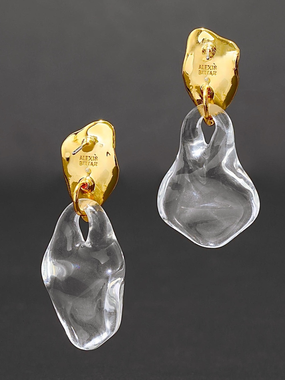 Alexis Bittar Liquid Lucite Wafer Post Earrings - Picture 3 of 5